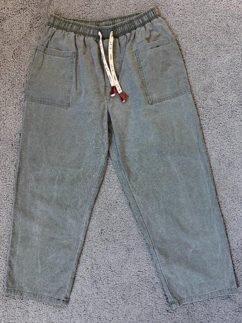 Kidoriman Pokku Pants 2.0 Green Cropped Loose Cotton Streetwear XXL